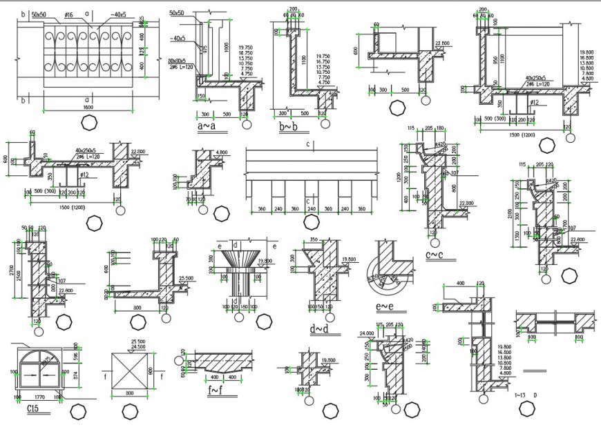 Window and wall section plan layout file