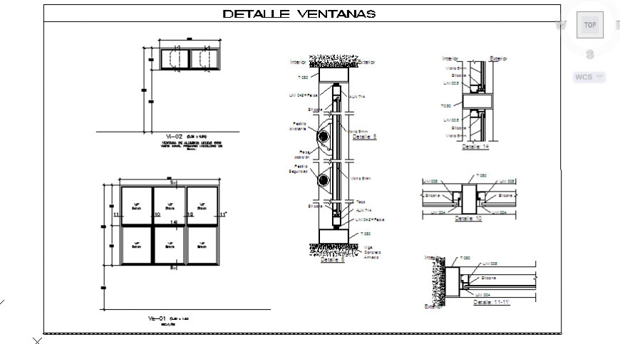 Window detail drawing of Hospital design drawing
