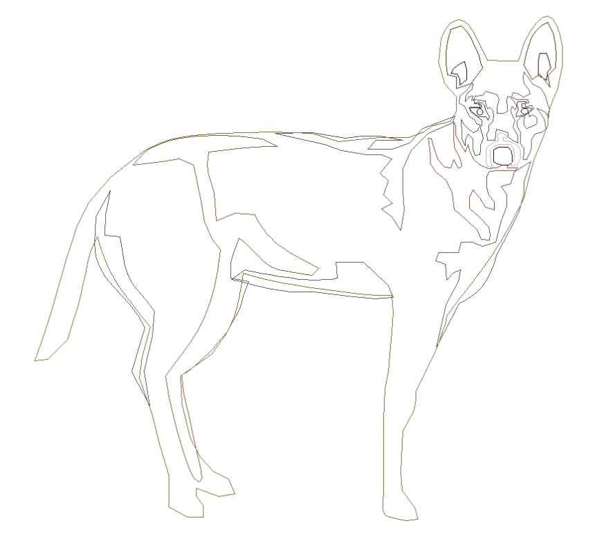 Wolf-dog CAD blocks detail elevation 2d view layout autocad file