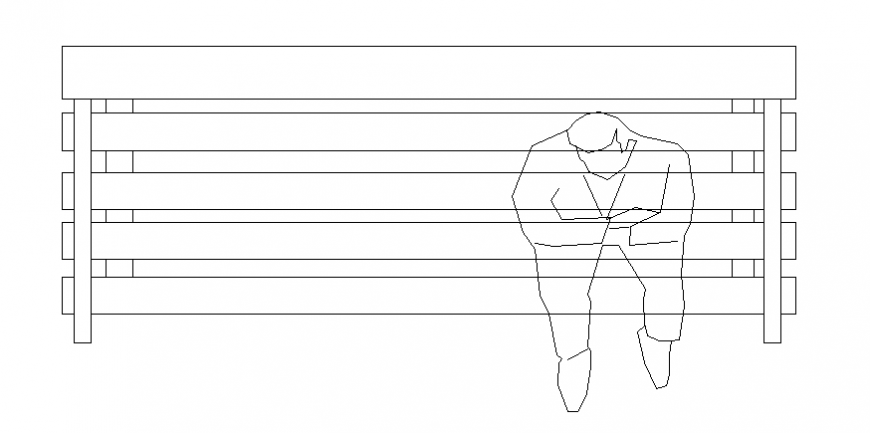Wooden Bench plan autocad file
