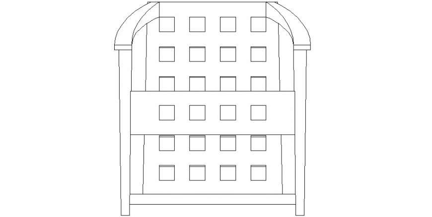 Wooden chair 2d elevation block cad drawing details dwg file