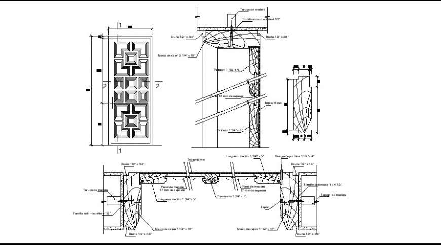 Wooden partition design 2d