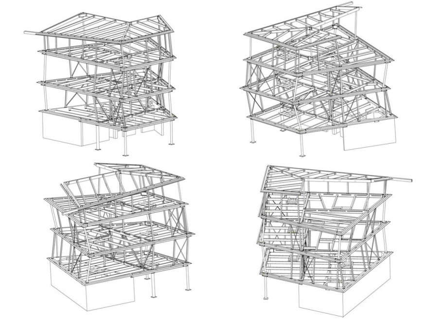 wooden residence construction detail cad file