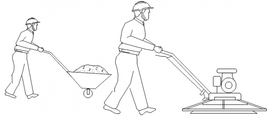Working people block in auto cad software 