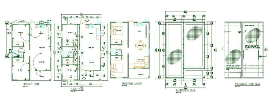 Working plan of raw house drawing in dwg file