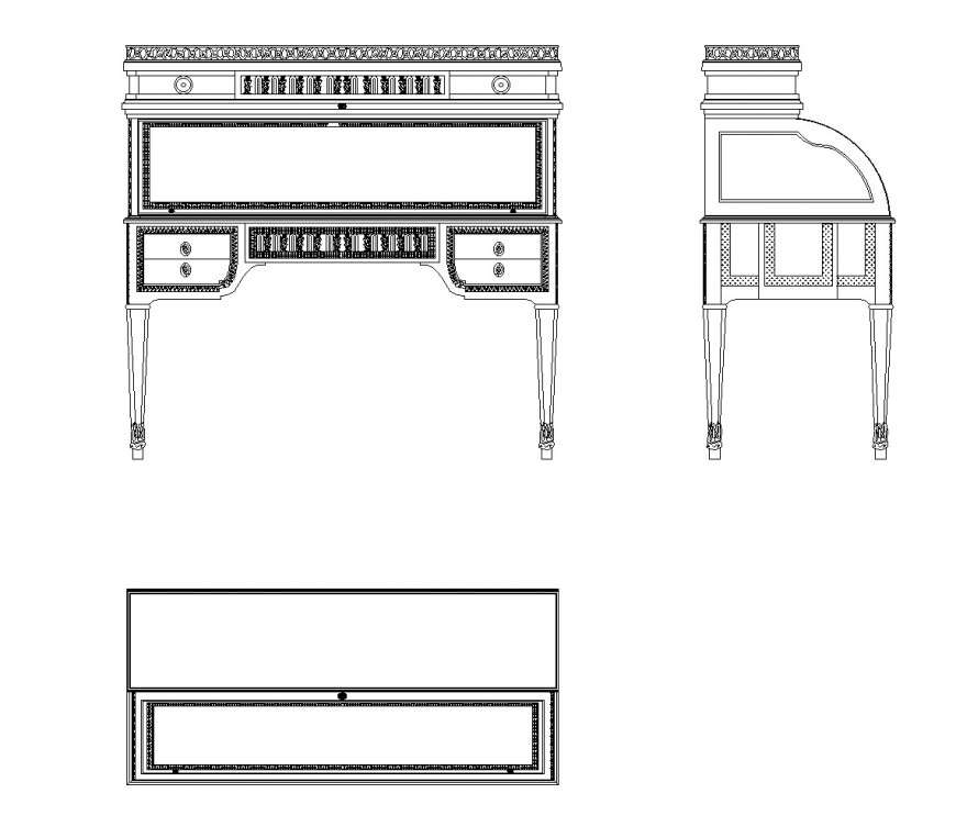 Writing desk CAD blocks autocad file