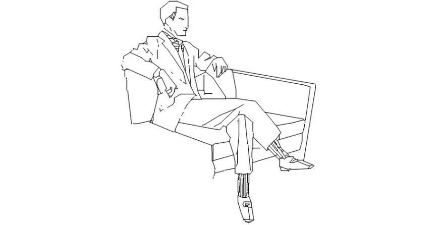 Young men people units drawings details autocad file