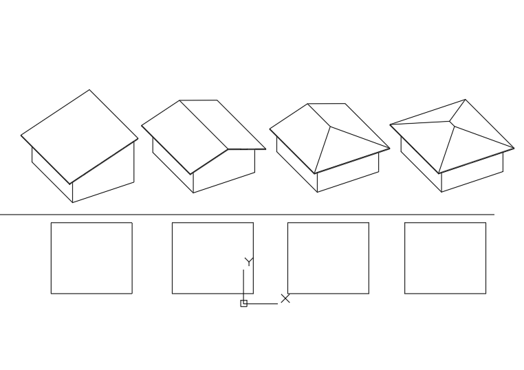 House Roof CAD Drawings Gable Hip Pyramid Designs