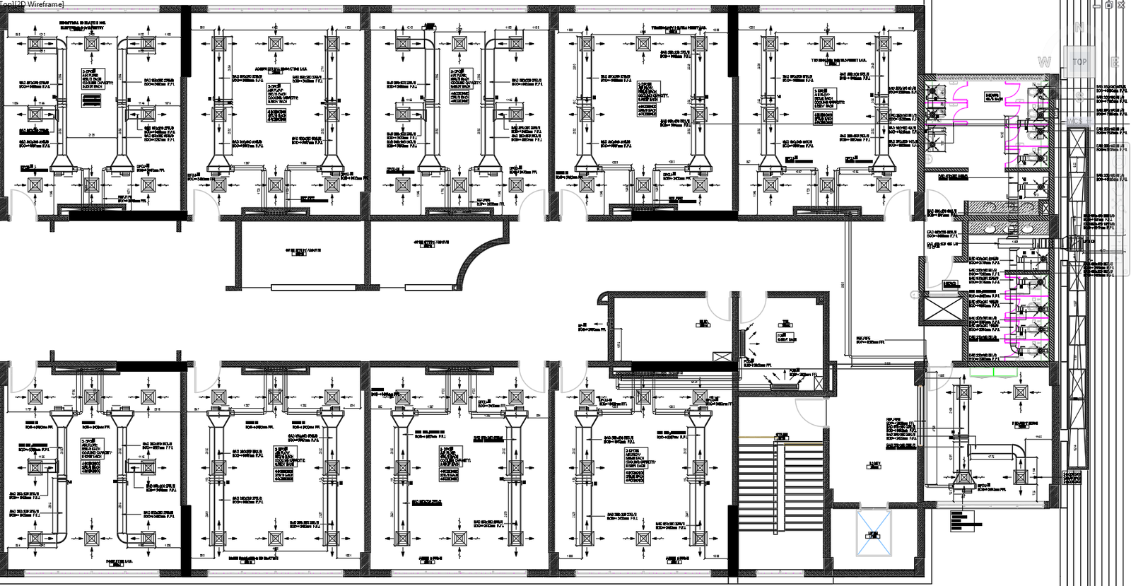 School building HVAC CAD files DWG plans with ducting layout design